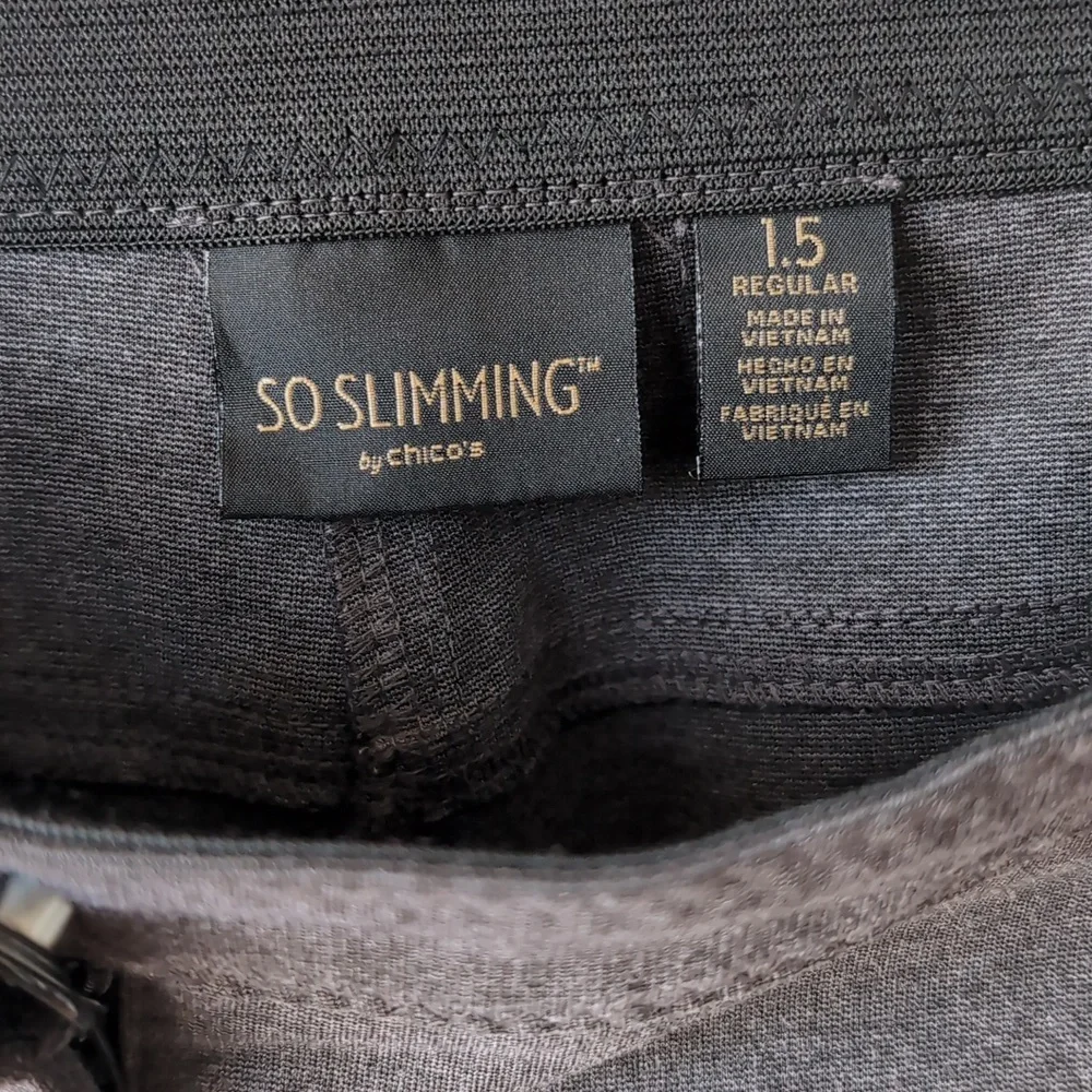 Chico's So Slimming Peyton Pant 1.5 10 Graphite Heather Grey